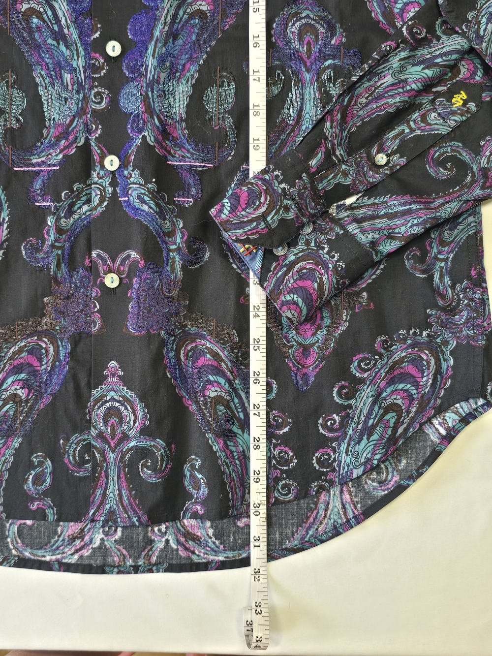 Robert Graham Paisley Long Sleeve Button Down Shirt - Men's Size M - Picture 3 of 16